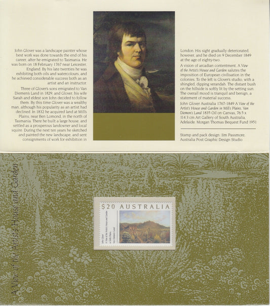 1990 Australia - John Glover $20 value Post Office Pack