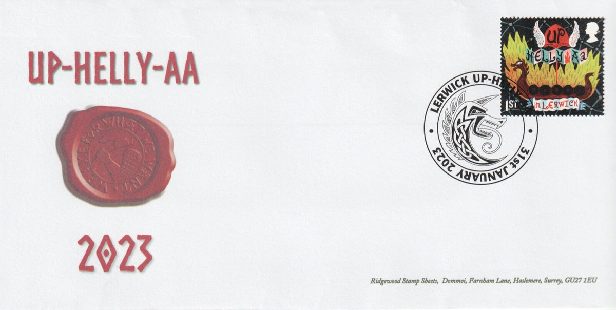 2023 Up Helly Aa Cover - Curious Customs 1st Class, with special hand-stamp