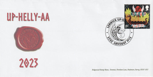 2023 Up Helly Aa Cover - Curious Customs 1st Class, with special hand-stamp