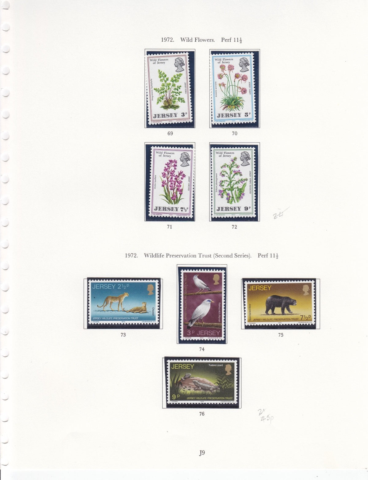 Jersey Discount Postage 10% Face Value - full and part sets MNH