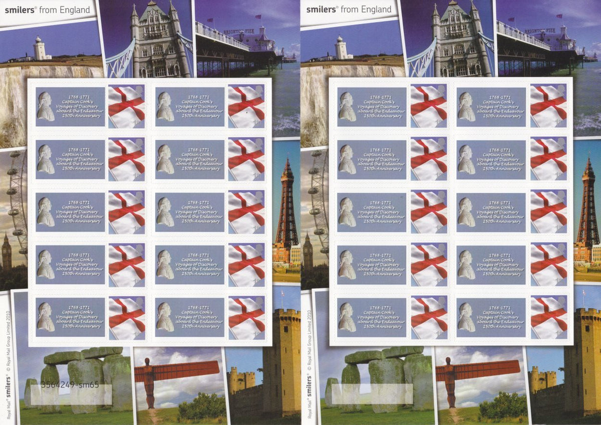 GB 2018 - 250th Anniversary of Captain Cook's Voyage of Discovery Smilers Sheet