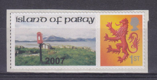 GB 2007 - Isle of Pabay Themed Smilers Stamp + Label Ex: TS-252 - MNH