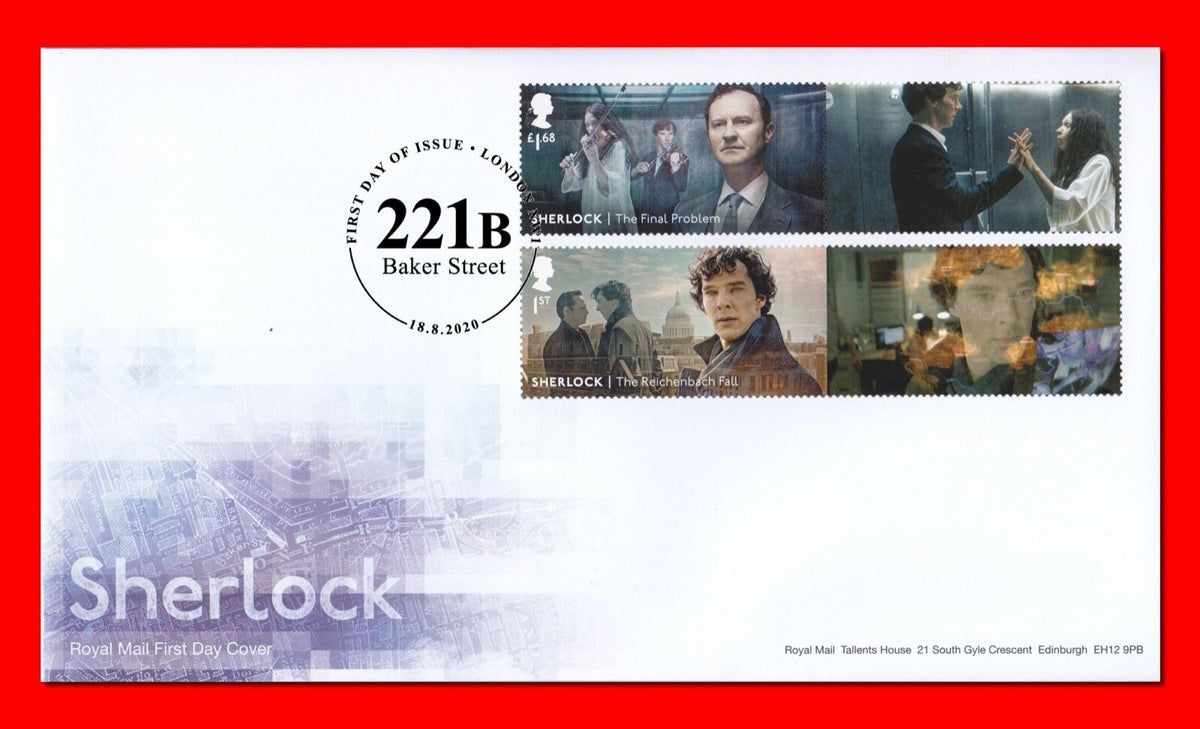GB 2020 - Sherlock Generic Smilers/Collector Sheet - Set of 4 FDC's  - SG-LS126