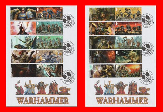 GB 2023  Warhammer Collector / Smilers  Sheet First Day Covers (2)
