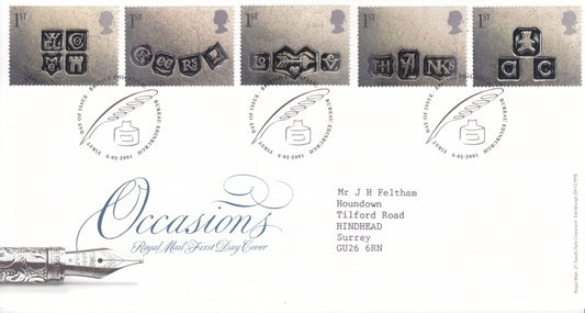 GB 2001 Occasions/Greetings Issue - Royal Mail FDC