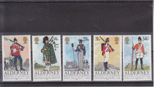 Alderney 1985 - Regiments Of The Alderney Garrison - SG23-27 MNH