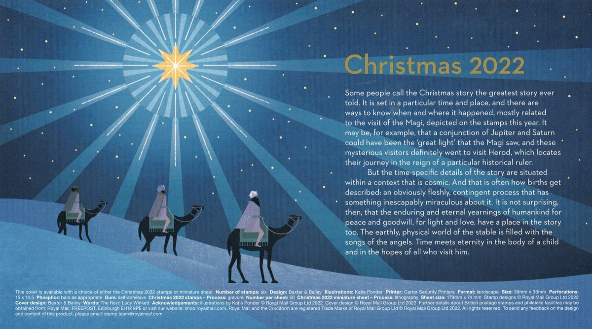 GB 2022 - Christmas 2nd class Smilers Stamp/Label (litho) on Royal Mail FDC