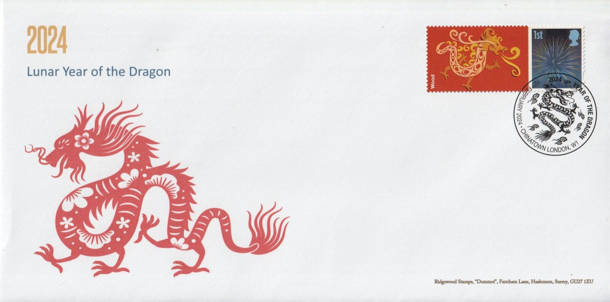 GB 2024 - Year of the Dragon - Smilers/ Special Hand stamp Commemorative Covers