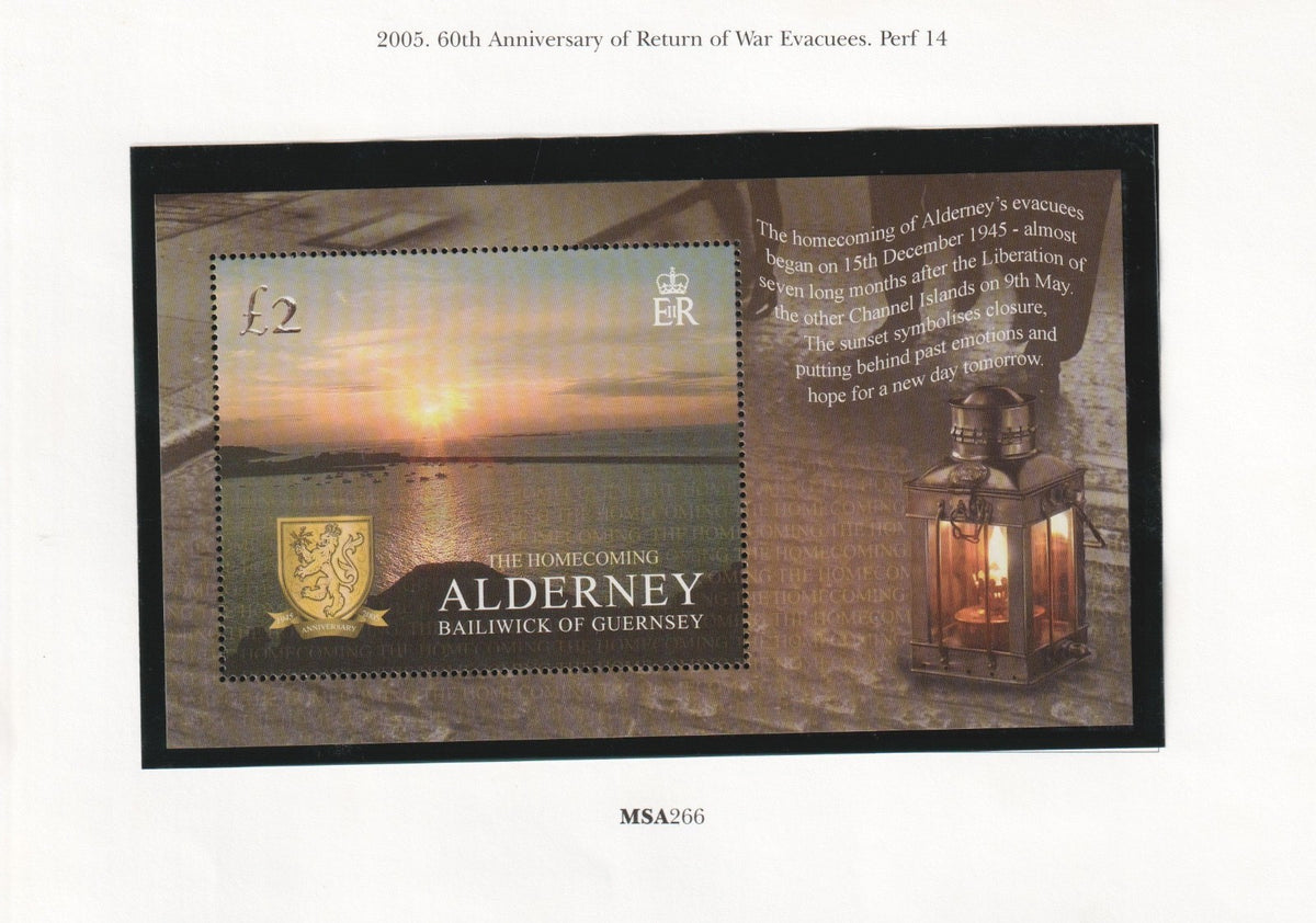 Alderney 2005 - 60th Anniversary Of Return Of War Evacuees - MNH