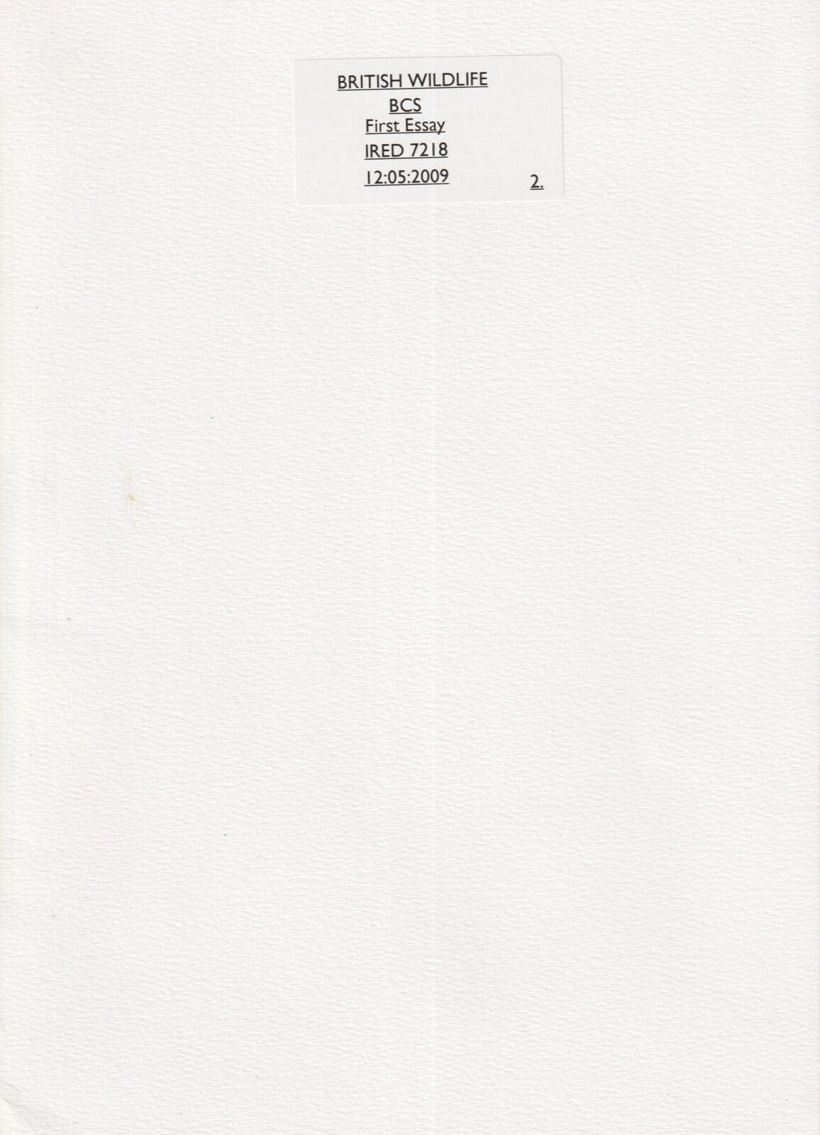 2009 GB British Wildlife Smilers - RM Proof Sheet + folder and covering letter