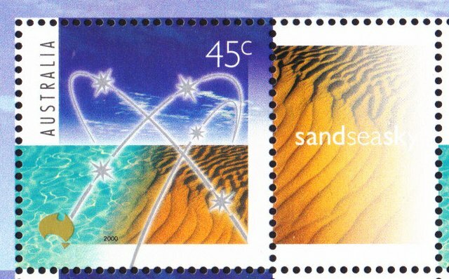 2000 Australia - Sand Sea Sky - Generic P-Stamp/Smilers Sheet