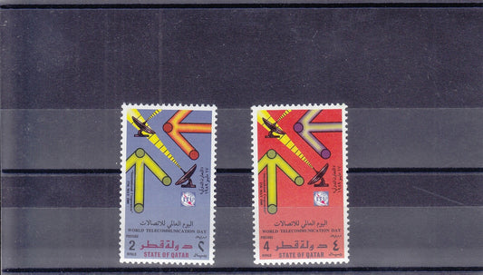 Qatar 1989 - World Telecommunications Day - SG-833-834 MNH