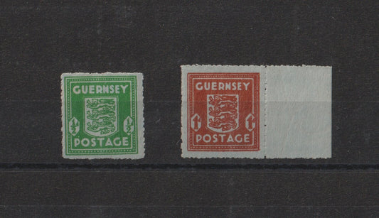 1942 Guernsey Occupation issues printed on Bluish Paper -  MNH