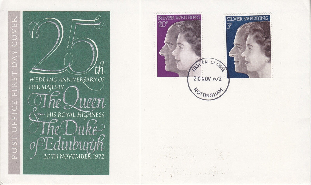 GB 1972 - Royal Wedding FDC - Unaddressed, Nottingham hand-stamp