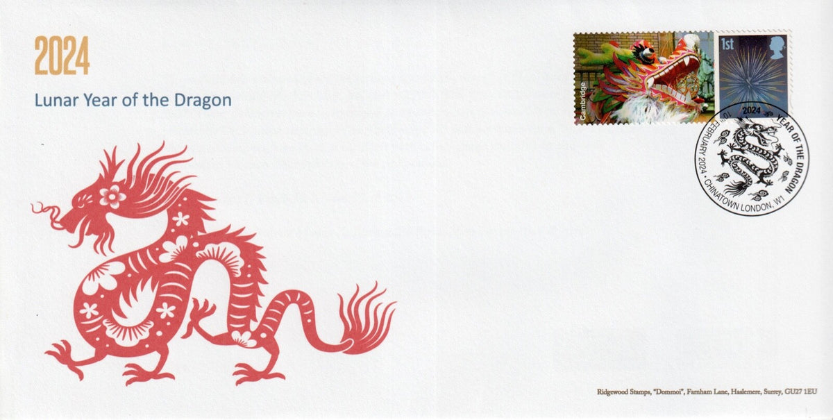 GB 2024 - Year of the Dragon - Smilers/ Special Hand stamp Commemorative Covers