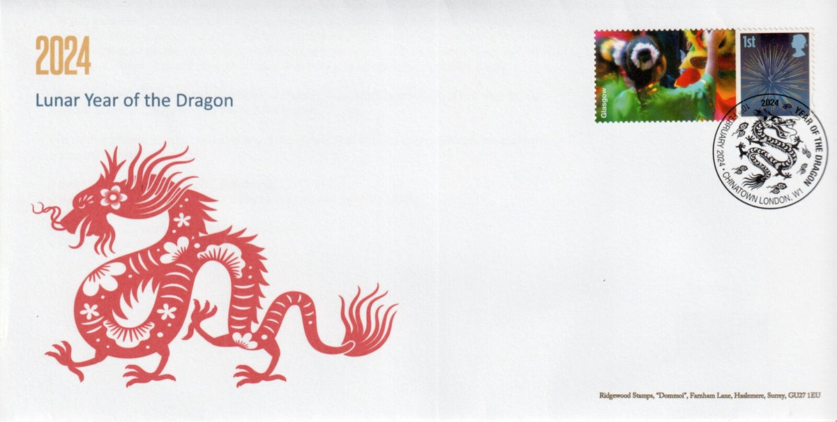 GB 2024 - Year of the Dragon - Smilers/ Special Hand stamp Commemorative Covers