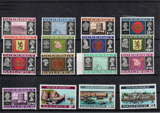 Guernsey 1969 - Definitive set to £1 - mix of MH and MNH