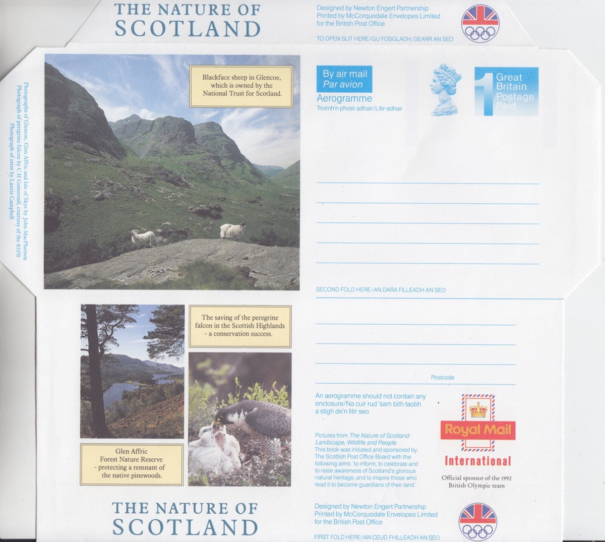 GB 1992 - Nature Of Scotland Aerogramme (1st PPI Type 2) - H&G Ref: FG-139