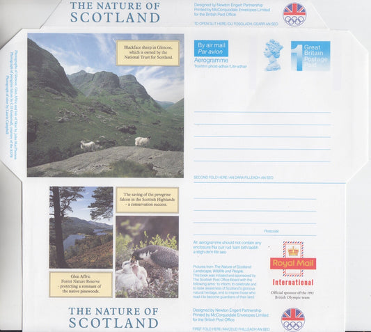 GB 1992 - Nature Of Scotland Aerogramme (1st PPI Type 2) - H&G Ref: FG-139