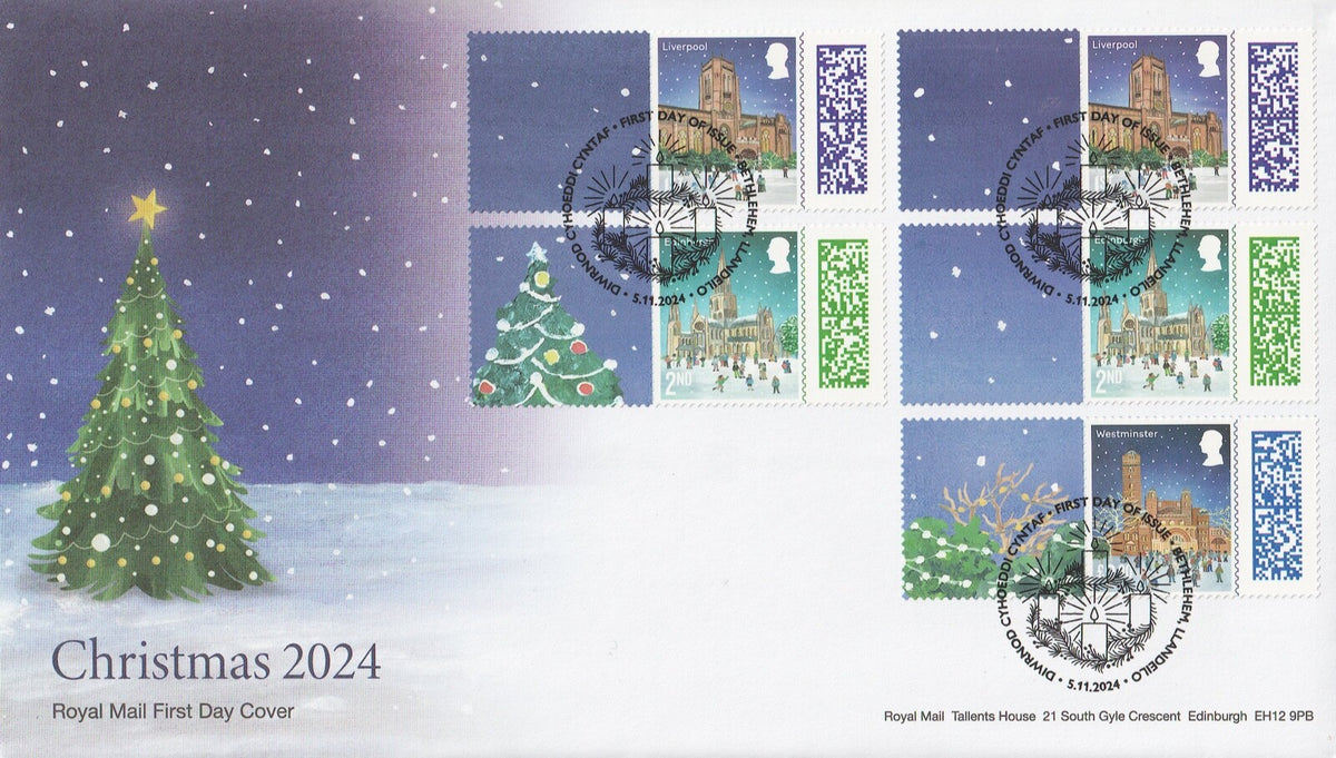 GB 2024  Christmas Smilers / Collector Sheet set of 4 FDC's - GS-168/LS-166