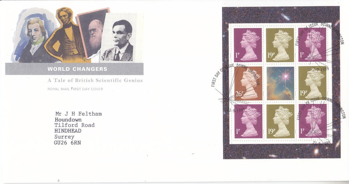 GB 1999 World Changers Prestige Booklet Pane FDC