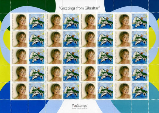 2007 Gibraltar - Personalised Stamp  Sheet  "Greetings from Gibraltar" : 20 x E