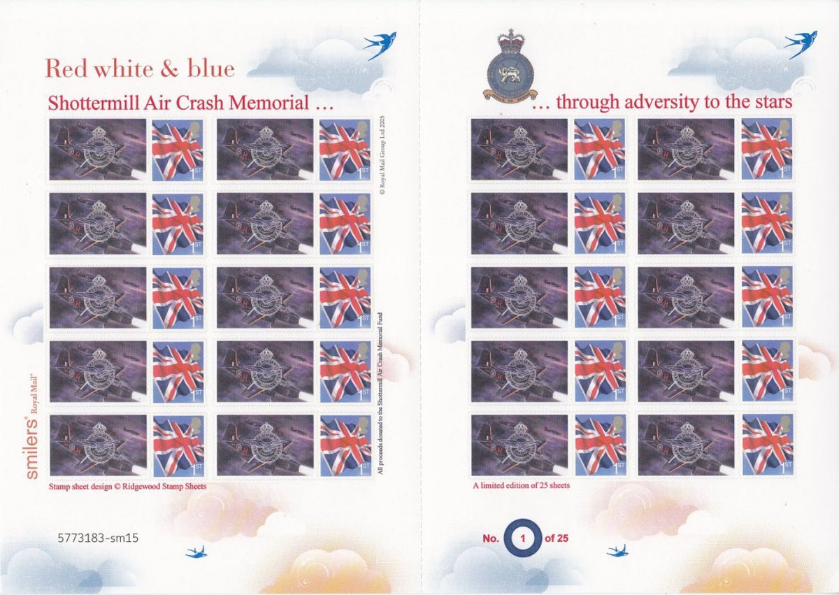 GB 2013 - Shottermill Air Crash Memorial - Themed Smilers Sheet - TS-465