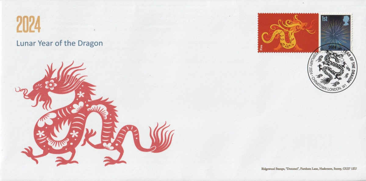 GB 2024 - Year of the Dragon - Smilers/ Special Hand stamp Commemorative Covers