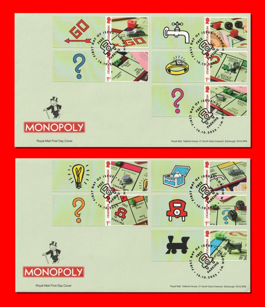 GB 2025 - Monopoly Collector / Smilers  Sheet FDC's (2) - GS179/LS177