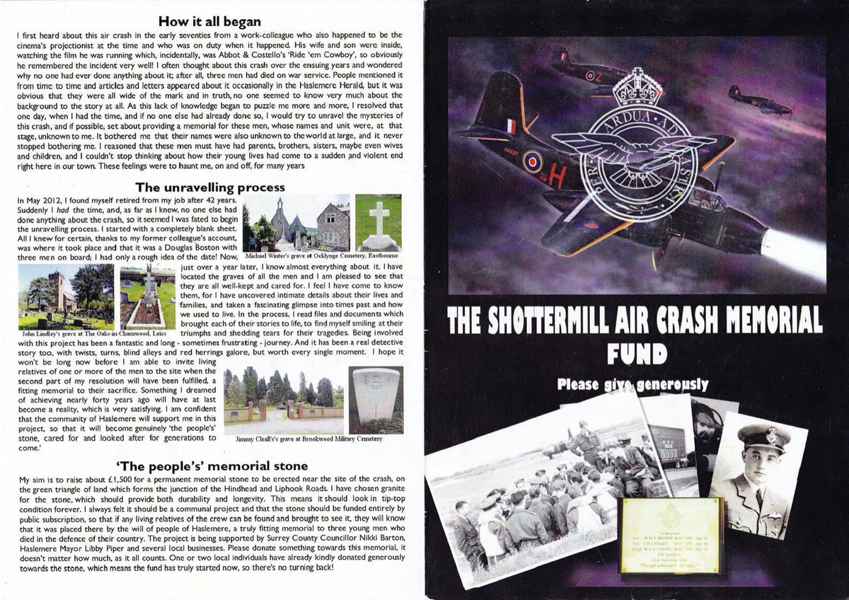 GB 2013 - Shottermill Air Crash Memorial - Themed Smilers Sheet - TS-465