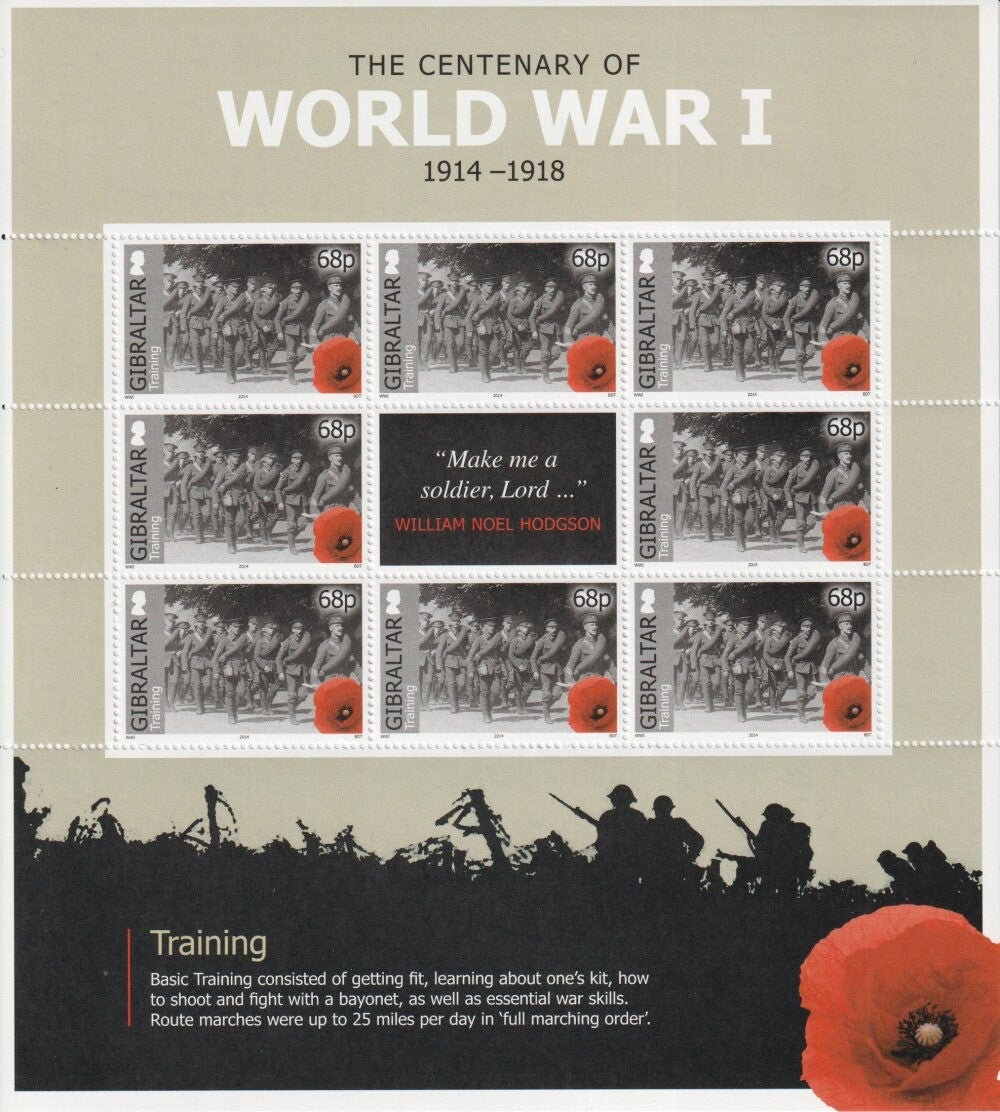 Gibraltar 2014 Centenary Of World War 1 (1st Issue)  SG 1565 - 1570 - MNH/UMM