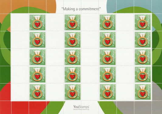 2007 Gibraltar - YouStamps© Stamp Sheet "Making a Commitment" Blank Labels - MNH
