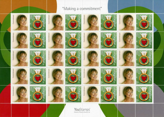 2007 Gibraltar - Personalised Smiler/Stamp Sheet  "Making a Commitment"  20 x E