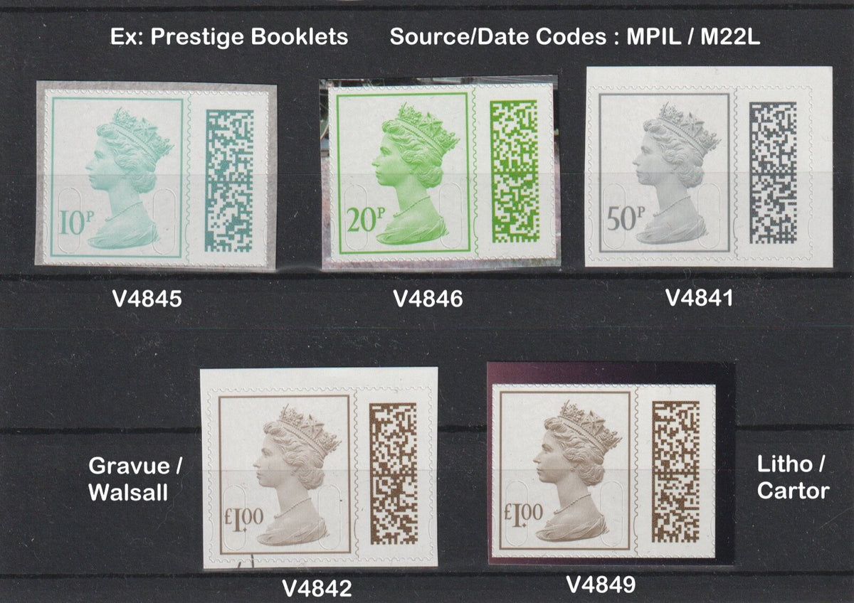 GB 2022/23 - Barcoded Machins ex Prestige Booklets - MPIL M22L