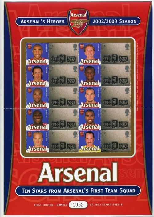 GB 2002 - Arsenel's Heroes Smilers Sheet - Ref: BC-005 MNH
