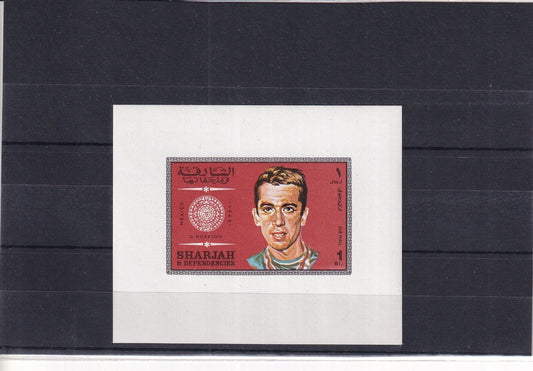 Sharjah 1969 -  Famous Olympic/Astronauts - Deluxe S/S - Mi-533 - Imperf - MNH