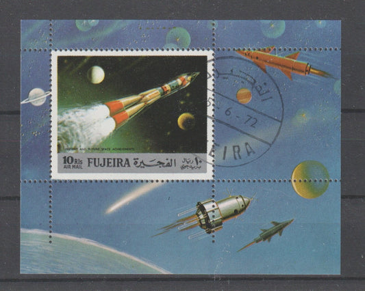 Fujeira 1972 -  Space Exploration Mini Sheet Mi-Block 102 A - Perf. - CTO