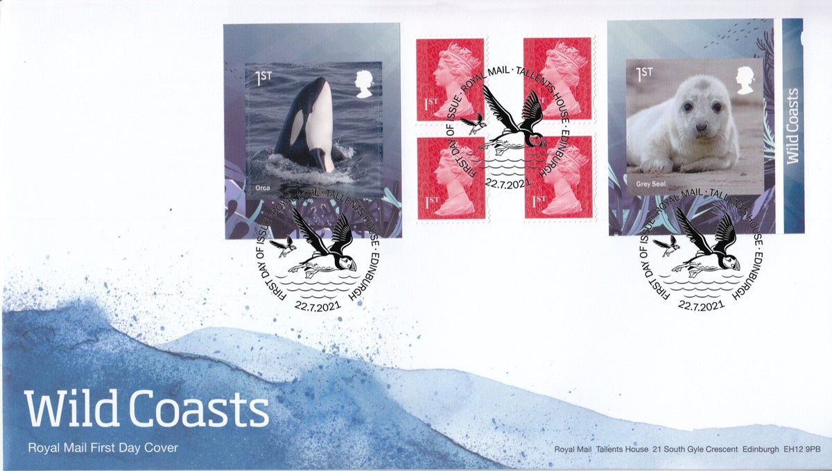 GB 2021  Wild Coasts Retail Stamp Booklet FDC - SG-PM81