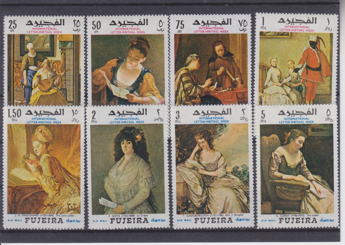 Fujeira 1968 - International Letter Writing Week - Complete Set (perf) MNH