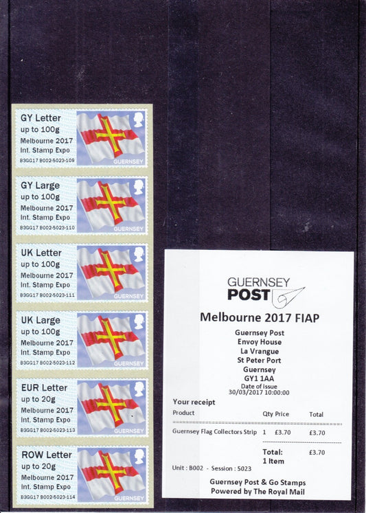 2017 Guernsey Flag - Post & Go - MEbourne 2017 Int. Stamp Expo o/p - B3GG17 B002