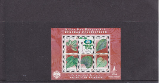 Malaysia - 2000 - Forests and Society - Mini sheet - 5 x 15 sen - VFU