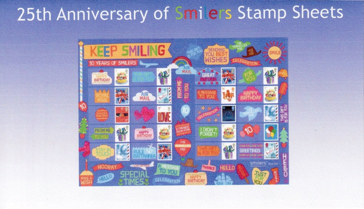 2025 - 25th Anniversary of Smilers Stamp Sheets - Private Presentation Pack