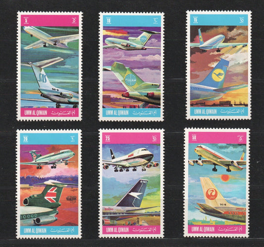 1972 Umm Al Qiwain,  Mi-603A-6608A: International Airlines - Perf.  Set  MNH