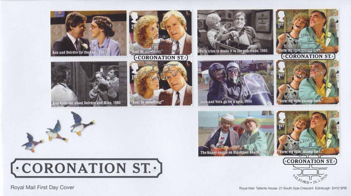 GB 2020 - Coronation Street Collector/Generic Smilers FDC x 2 - LS-123 /GS-125