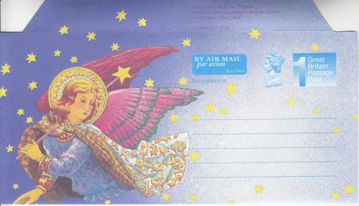GB 1998 - Christmas - Angels Aerogramme (1st PPI Type 2) - Mint - H&G Ref: FG185