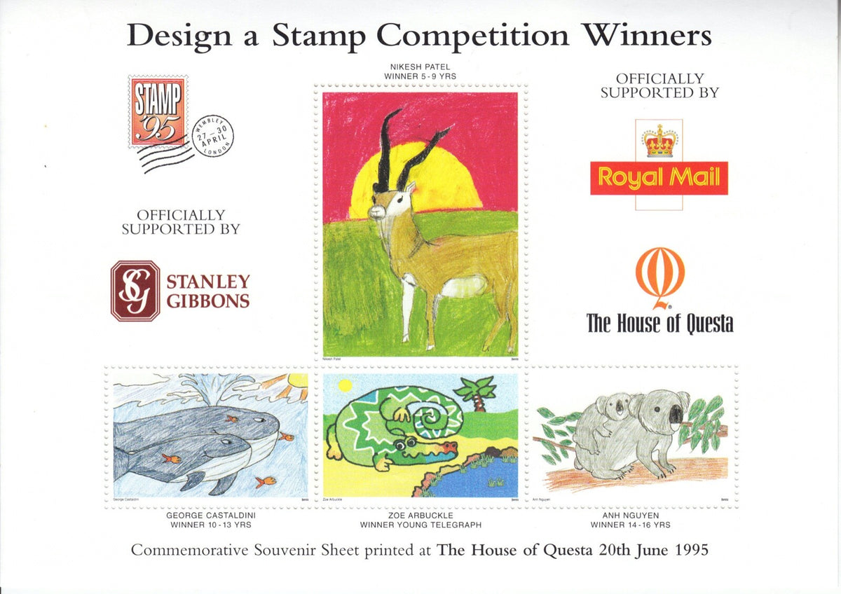 GB 1995 - Exhibition Sheet - Design a Stamp Competition Winners