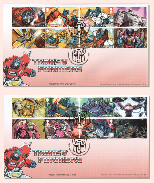 GB 2022  Transformers -  Smilers / Collectors Sheet - FDC (2) GS-145/LS-143
