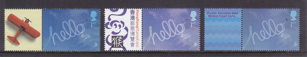 GB 2004 - "Hello" Greetings Smilers - three shades from different sheets - MNH