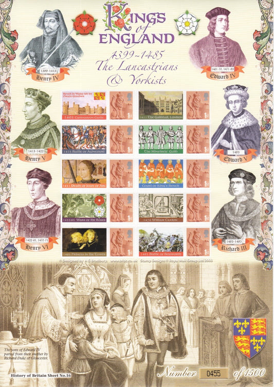 GB 2008 - Kings of England Smilers Sheet - Ref: BC-131 MNH