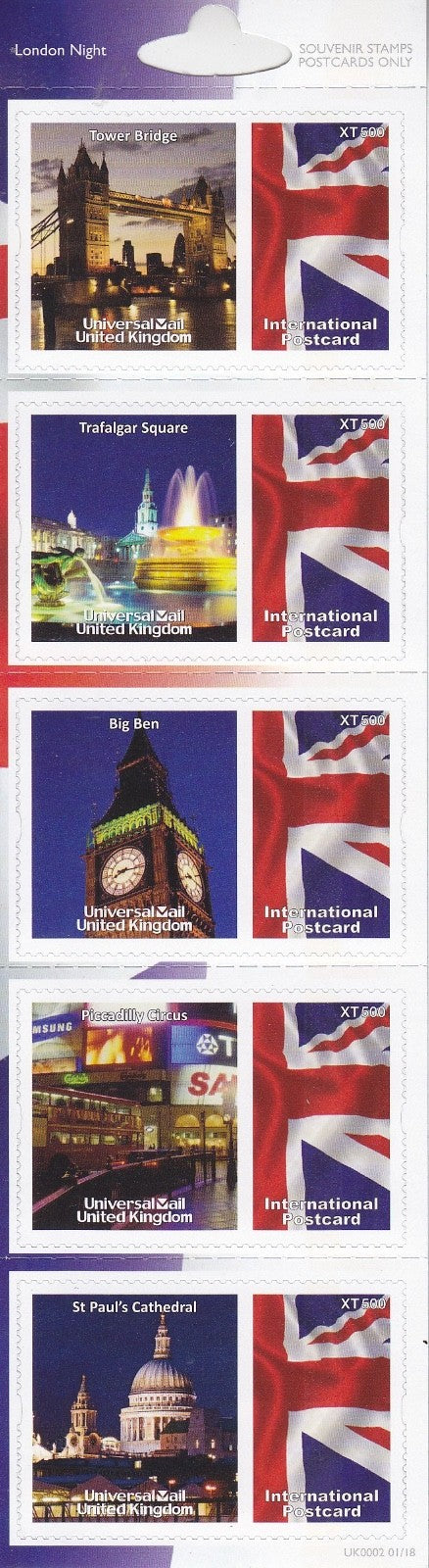 GB Universal Mail Tourist Stamps - buy one or more from the drop down menu!!